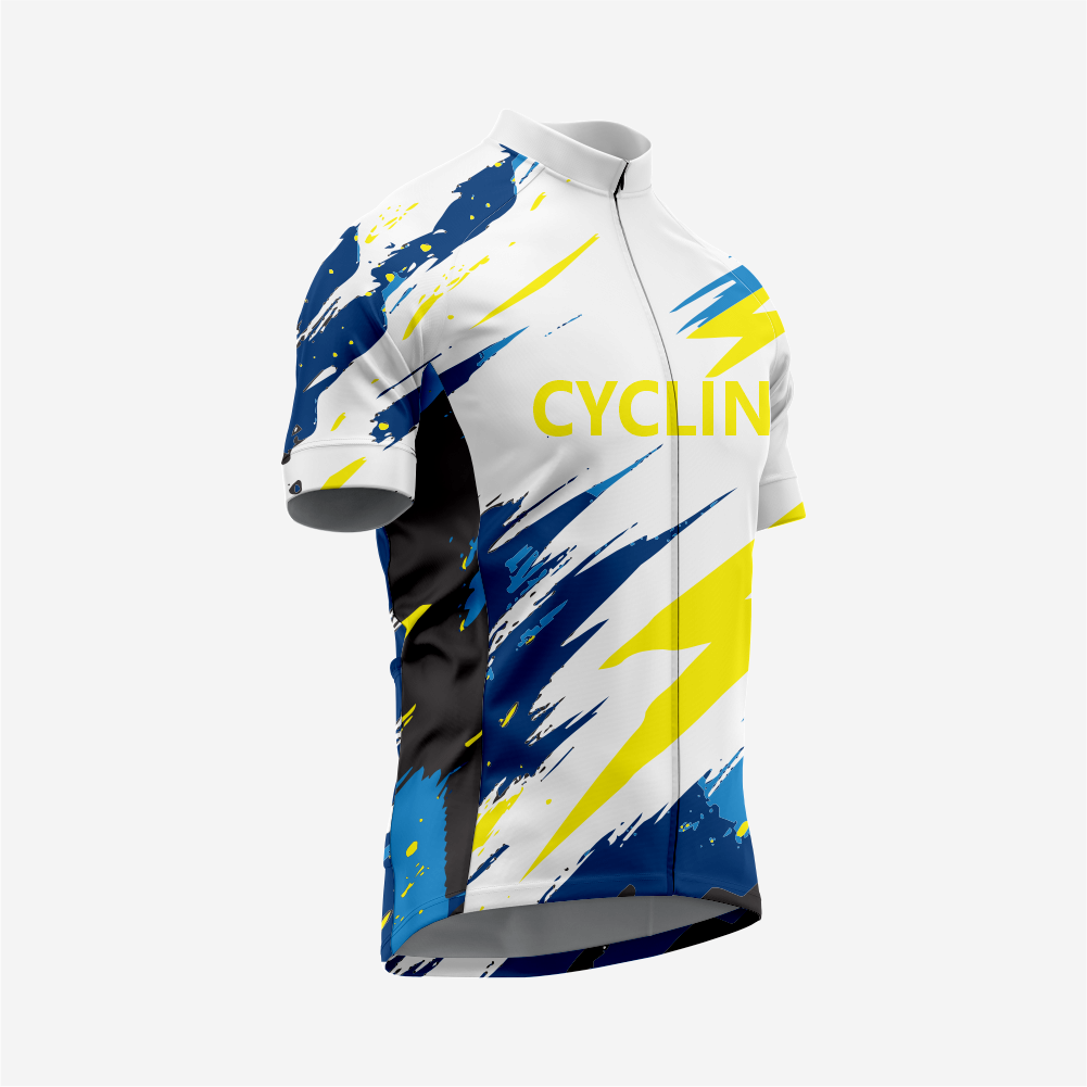 Men’s Cycling Short Sleeve Jersey Performance Road Bike Apparel - White