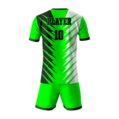 Top-Quality Electric Green and Black Soccer Uniform