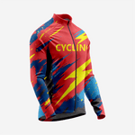Men’s Long Sleeve Bike Jersey and Bib Shorts Set - Red - K2 Sportswear | Custom Sports Uniforms & Apparels - K2 Sportswear
