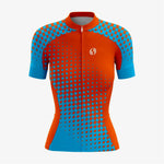 Premium Custom Cycling Kit for Women – Blue/Orange - K2 Sportswear | Custom Sports Uniforms & Apparels - K2 Sportswear