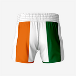 Custom Wrestling Fighting Shorts in White/Orange/Green - K2 Sportswear | Custom Sports Uniforms & Apparels - K2 Sportswear