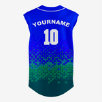 Custom Blue/Green Sleeveless Full Button Softball Jersey – Men/Women - K2 Sportswear | Custom Sports Uniforms & Apparels - K2 Sportswear