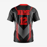 Custom Red/Black Softball 2-Button Jersey for Men/Women - K2 Sportswear | Custom Sports Uniforms & Apparels - K2 Sportswear
