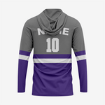 Personalized Softball T-Shirt Hoodie in Grey/Indigo for Men/Women - K2 Sportswear | Custom Sports Uniforms & Apparels - K2 Sportswear