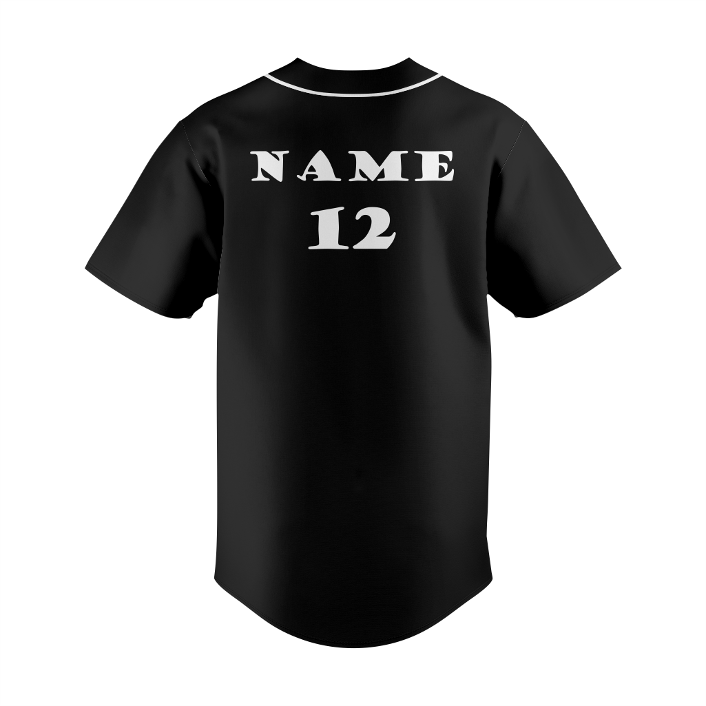 Personalized Team Baseball Jersey in Black