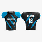 Black/Sky Blue American Football Kit for Men/Women/Youth - K2 Sportswear | Custom Sports Uniforms & Apparels - K2 Sportswear
