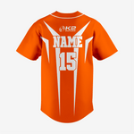 Custom Softball Full Button Jersey in Orange - K2 Sportswear | Custom Sports Uniforms & Apparels - K2 Sportswear