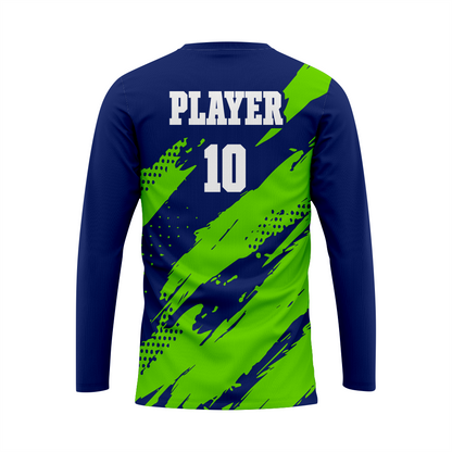 Classic Soccer Goal-Keeper Jersey in Teal Green and Blue