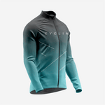 Men’s Long Sleeve Cycling Top and Bib Shorts Set - Teal Blue - K2 Sportswear | Custom Sports Uniforms & Apparels - K2 Sportswear