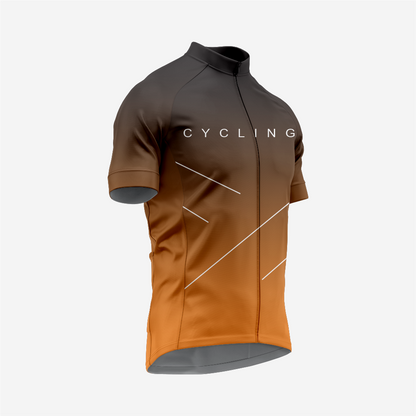 Men’s Cycling Short Sleeve Jersey Performance Road Bike Apparel - Dark Orange