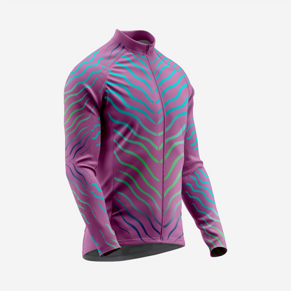 Dark Purple Men’s Long Sleeve Cycling Jersey Durable Bicycle Jerseys Mens