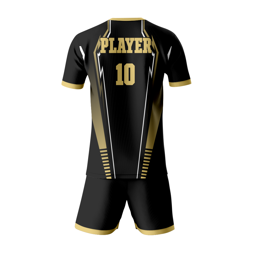 Stylish Black-Gold Soccer Jersey Set