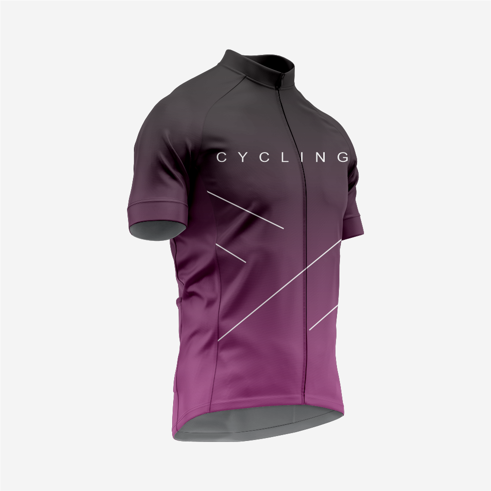 Premium Men's Cycling Short Sleeve Jersey in Dark Purple