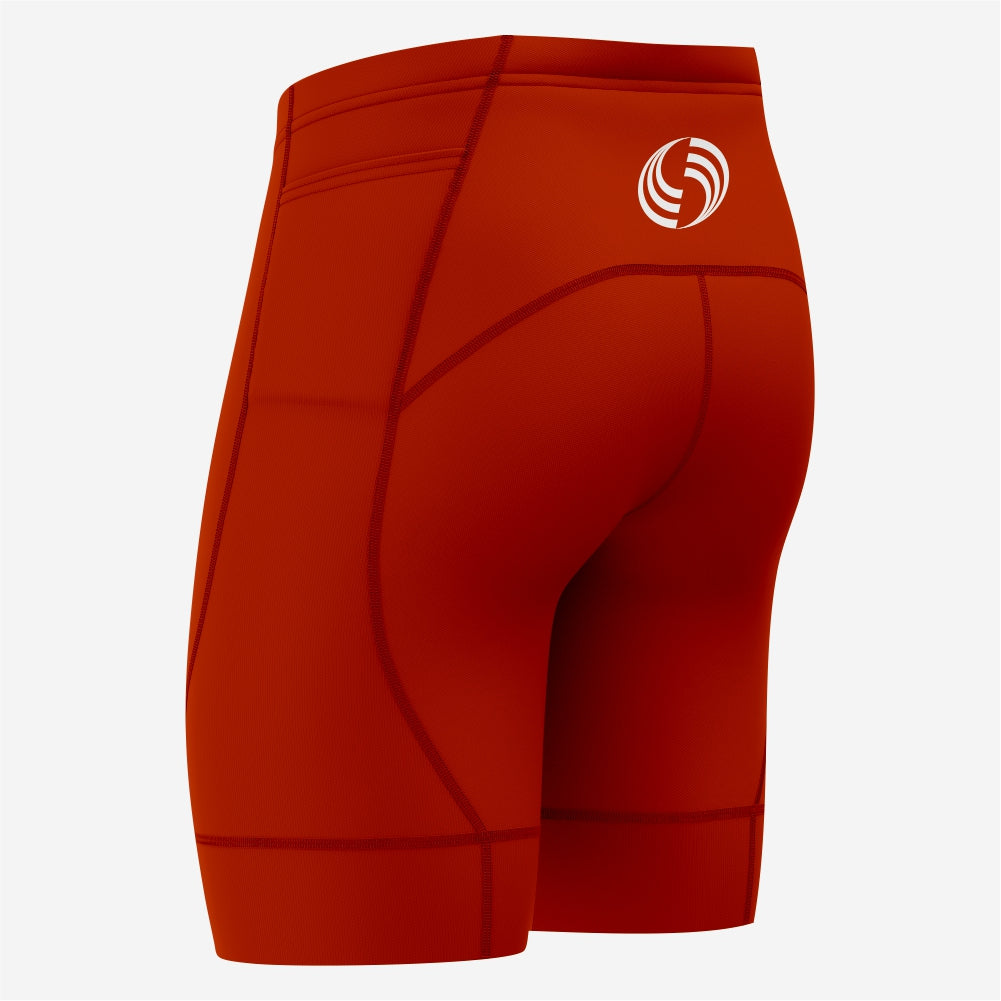 Personalized Men's Cycling Shorts in Crimson Red