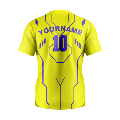 2 Button Baseball Custom Jersey in Yellow