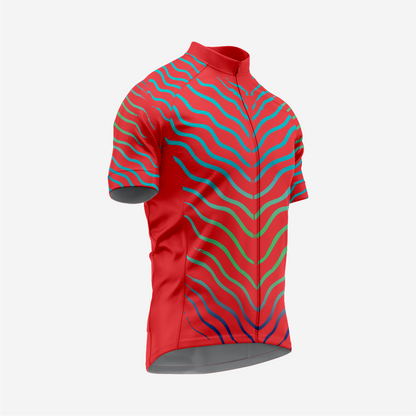 Men’s Red Short Sleeve Cycling Jersey for Road and Racing