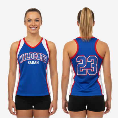 Custom Printed Cheerleading Tank Top - Blue Sleeveless Shell