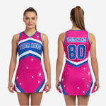 Custom Cheerleading Uniform Dress - Pink Chevron Sleeveless Design