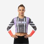 Long Sleeve Cheerleading Crop Top - Custom Team Name & Logo Design
