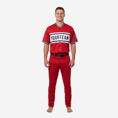 Personalized Baseball Team Uniform - Custom Jersey & Pants Set in Red