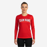 Youth & Adult Long Sleeve Cheer Top - Personalized Red Team Uniform