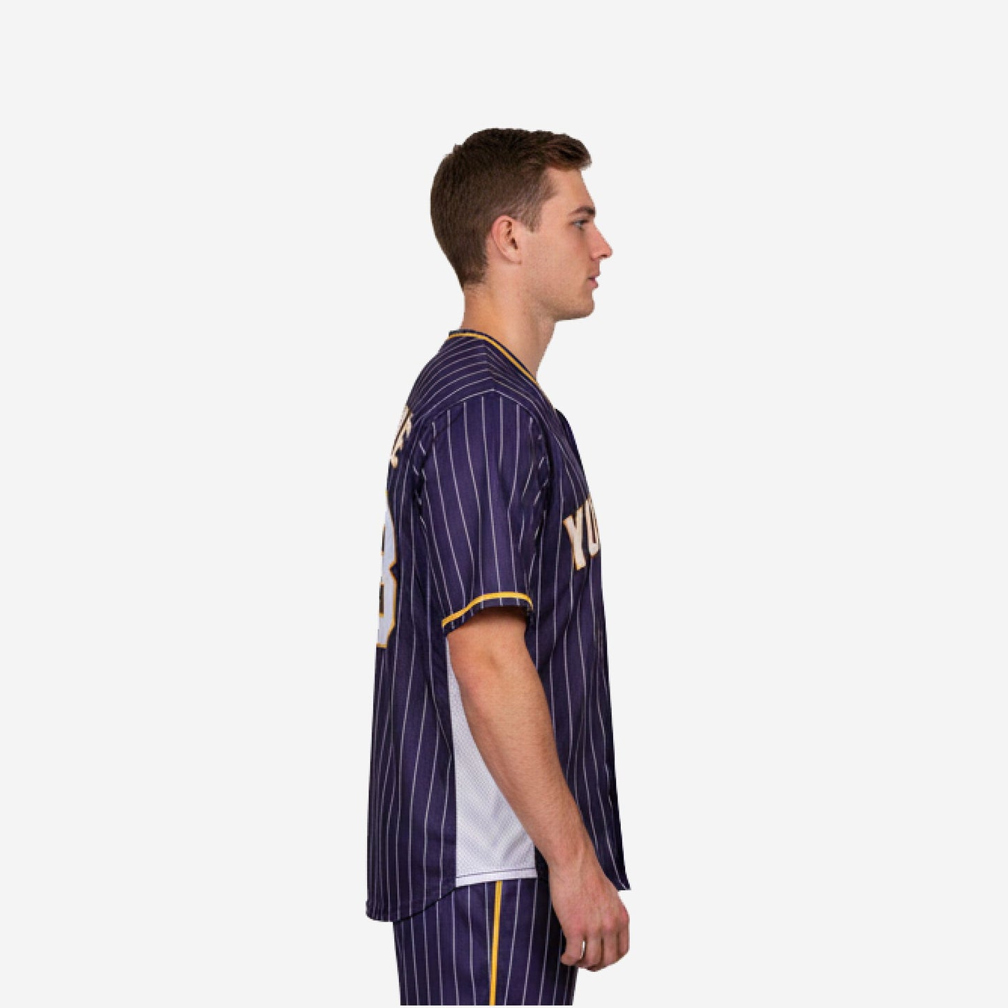 Custom Baseball Jersey - Pinstripe Full Button Jersey Team Name & Number