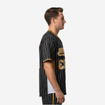 Custom Baseball Jersey in Black - Pinstripe Full Button Jersey Team Name & Number