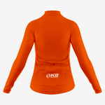 Pro-Level Women's Long Sleeve Bicycle Jersey in Orange - K2 Sportswear | Custom Sports Uniforms & Apparels - K2 Sportswear