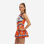 Custom Cheerleading Uniform Dress - Orange Chevron Sleeveless Design
