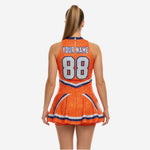 Custom Cheerleading Uniform Dress - Orange Chevron Sleeveless Design