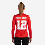 Youth & Adult Long Sleeve Cheer Top - Personalized Red Team Uniform