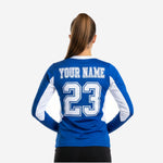 Custom Sublimated Cheerleading Shell - Blue Long Sleeve Athletic Top