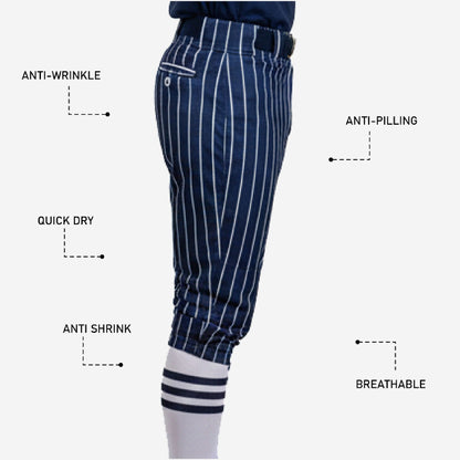 Custom Baseball Uniform Knickers - Pinstripe Knicker Pants Youth Adult