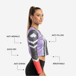 Long Sleeve Cheerleading Crop Top - Custom Team Name & Logo Design