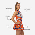 Custom Cheerleading Uniform Dress - Orange Chevron Sleeveless Design
