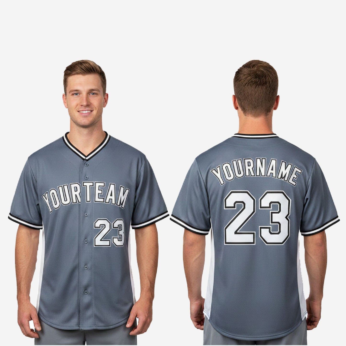 Custom Baseball Jersey - Youth & Adult Full Button Team Name Number Jersey