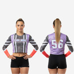 Long Sleeve Cheerleading Crop Top - Custom Team Name & Logo Design