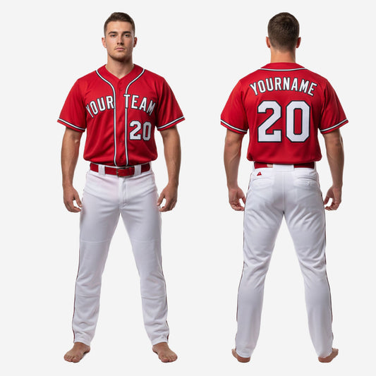 Custom Baseball Team Uniform - Jersey & Pants Custom Name Number Set