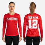 Youth & Adult Long Sleeve Cheer Top - Personalized Red Team Uniform