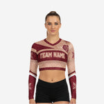 Custom Sublimated Cheerleading Crop Top - Dark Maroon Team Uniform