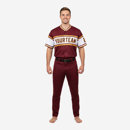 Personalized Baseball Team Uniform - Custom Jersey & Pants Set in Rose Wood
