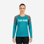 Youth & Adult Long Sleeve Cheer Top - Personalized Bondi Blue Team Uniform