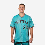 Custom Baseball Jersey - Pinstripe Full Button Jersey Team Name & Number