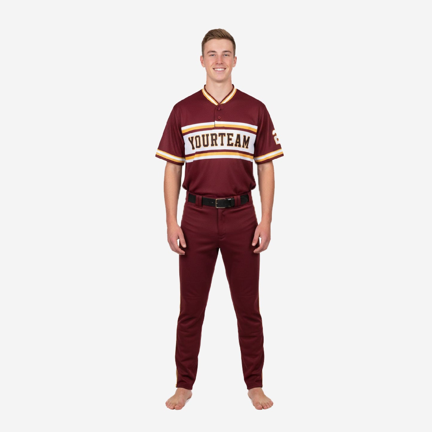 Custom Youth Baseball Jersey & Pants - V-Neck Uniform Team Name Number