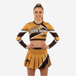 Long Sleeve Cheerleading Uniform Set - Custom Crop Top & Skirt for Youth & All-Star Teams