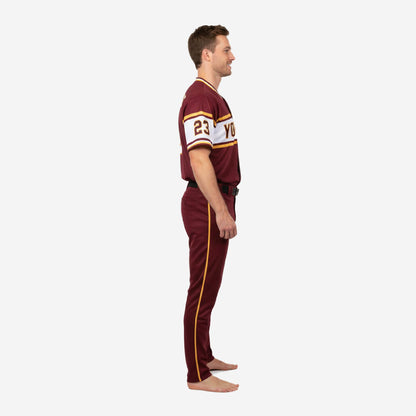 Personalized Baseball Team Uniform - Custom Jersey & Pants Set in Rose Wood