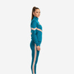 Custom Cheerleading Teal Blue Tracksuit Set - Full Zip Warmup Jacket & Pants Team Suit
