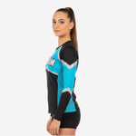 Custom Printed Cheer Practice Jersey - Black & Ball Blue Long Sleeve Shell
