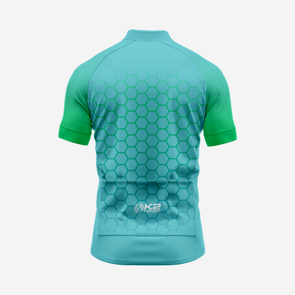 Short Sleeve Cycling Jersey Men | Hexagon Pattern Bike Shirt
