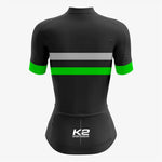 Personalized Women's Cycling Kit – Green/Grey/Black - K2 Sportswear | Custom Sports Uniforms & Apparels - K2 Sportswear